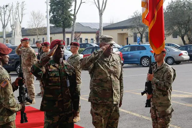 Brig. Gen. Daniel Dee Ziankahn, Armed Forces of Liberia chief of staff and Maj. Gen. Darryl A. Williams, U.S. Army Africa commander participated in multiple discussions at the USARAF's headquarters building, Caserma Ederle, Vicenza, Italy, April 4, 2016 to review past, current and future missions in order to better synchronize U.S. and Liberian armed forces efforts concerning humanitarian assistance, crisis response and force training.