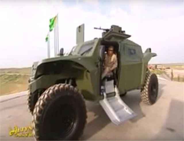 According a video footage released by the Turkmen TV, The Israeli-made CombatGuard 4x4 armoured vehicle developed and designed by the Company IMI (Israel Military Industries) has been tested during the military exercise "Vatan" by Armed Forces of Turkmenistan. 