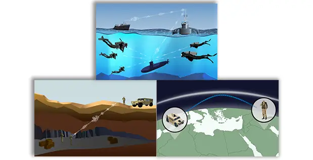 DARPA ameba underwater radio