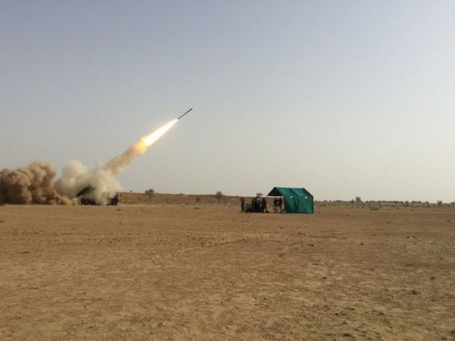 India defense industr has tested its new Pinaka II multi-barrel rocket launcher 640 001