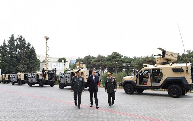 Azerbaijan has recently acquired 4x4 armoured vehicles Sandcat designed and manufactured by the Israeli Company Plasan. The vehicles was showcased for the first time during a ceremony, June 25, 2016 attended by the President of Azerbaijan, Ilham Aliyev. 