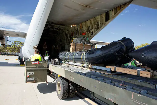 The Royal Australian Air Force (RAAF) released pictures showing Special Forces training in the air drop of Zodiac Milpro RHIBs. RAAF C-130J Hercules is undergoing a series of capability upgrades and role expansions as it continues to serve the Australian Defence Force as a medium tactical airlifter. This has included increases to its communications and situational awareness systems, aircraft self-protection suite, and increased airdrop capability.