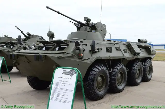 Russian upgraded armored personnel carrier (APC) BTR-82 may be afforded the AU-220M fighting module with a 57-mm gun instead of the current 30-mm one, according to the Izvestia daily. A tentative decision has been made for fitting the AU-220M Baikal artillery combat mode to the BTR-82’s chassis, with the project awaiting approval now, a Russian Defense Ministry official close to the matter said.