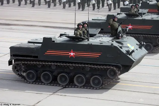 The BTR-MDM Rakushka is a further development of the BTR-MD airborne tracked multi-role armoured vehicle. The BTR-MDM was unveiled for the first time during the at the 9th International Exhibition of Arms, Military Equipment and Ammunition Russian Arms Expo which was held from 25 - 28 September 2013 in the city of Nizhny Tagil, Russia.