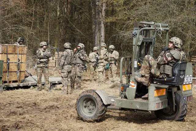 A French Army logistics company from the 511th Regiment du Train (Transport Regiment) supporting Exercise Allied Spirit VI are partnered with US Army Army Alpha Company, 173rd Brigade Support Battalion, 173rd Airborne Brigade and entered the first day of force-on-force training on March 20 as a fully integrated multinational support task force.