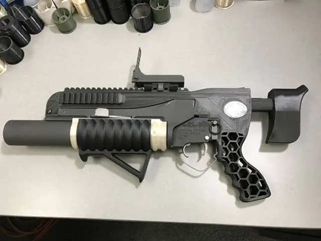 US Army test fired RAMBO 3D printed Grenade launcher and M781 practice grenade 640 001