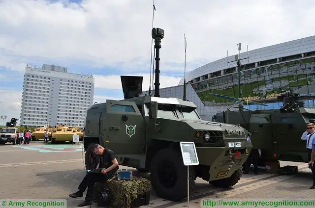 At the 8th International Exhibition of Arms and Military Machinery, MILEX 2017, which was held in Minsk (Belarus) from the 20 to 22 May 2017, Belarusian Company TsNip in collaboration with Volat presents an anti-tank missile launcher vehicle based on the Volat 4x4 armoured vehicle MZKT-490100.