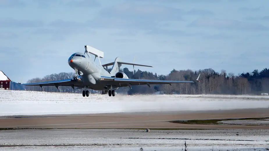Saab new GlobalEye AEW C aircraft completes maiden fligh 001