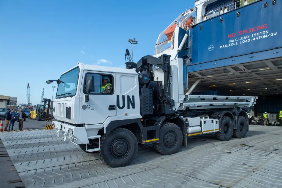 Arrival of French PPLOG trucks for Operation Daman in Lebanon