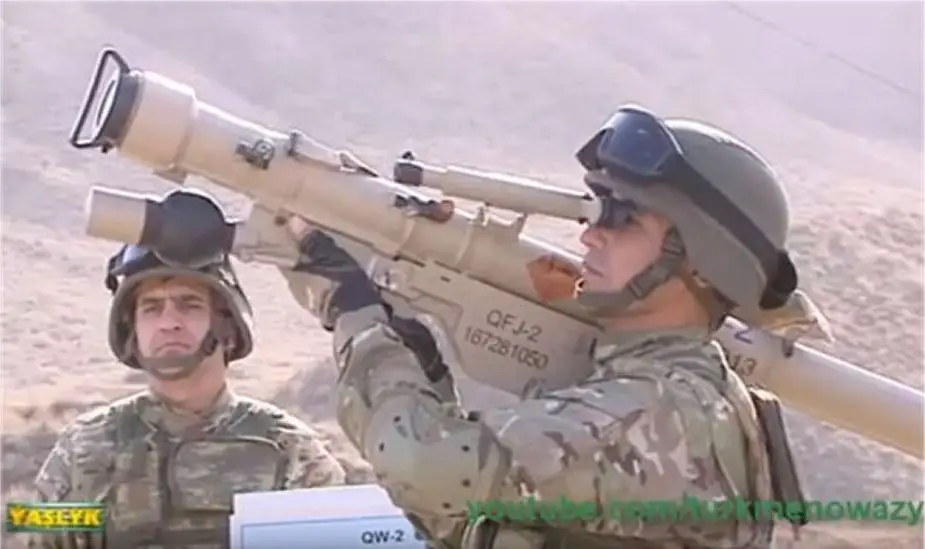 Chinese QW 2 MANPADS man portable air defense missile system in service with Turkmenistan army 925 001