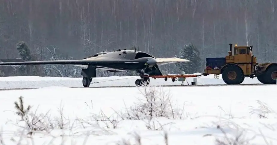 Russian heavy combat UAV Sukhoi S 70 Okhotnik made its first flight