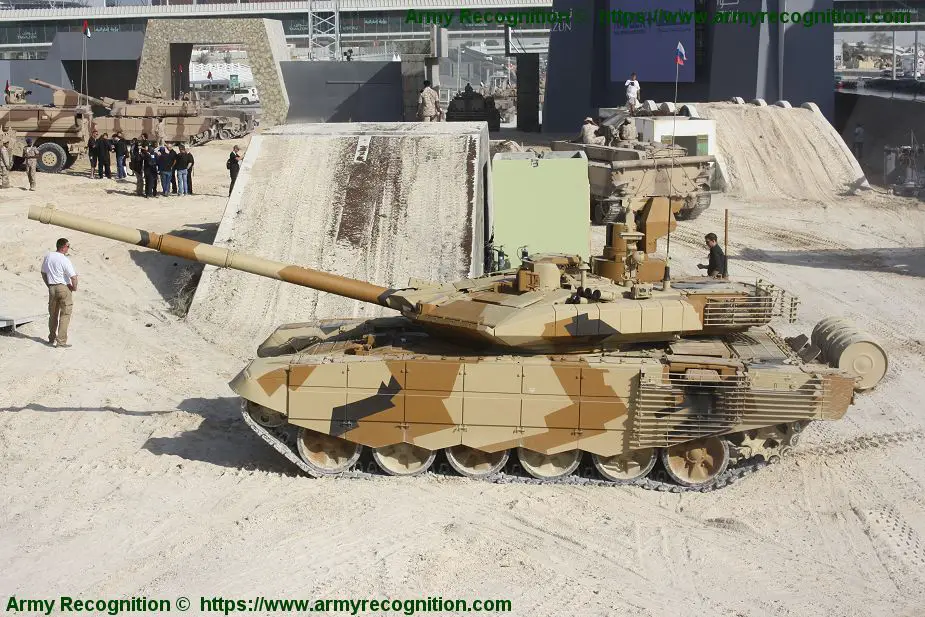 Export version of Russian T 90MS tank is fitted with tactical information system 925 001
