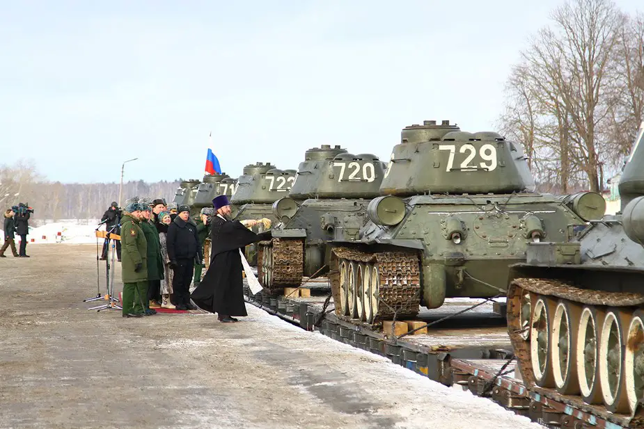 Thirty T 34 World War 2 tanks presented by Laos to Russia arrived in Moscow region 2