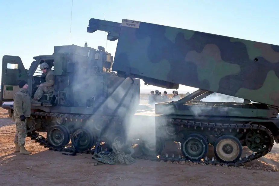 U.S. 1 147th Field Artillery Battalion conducts live fire rocket exercises