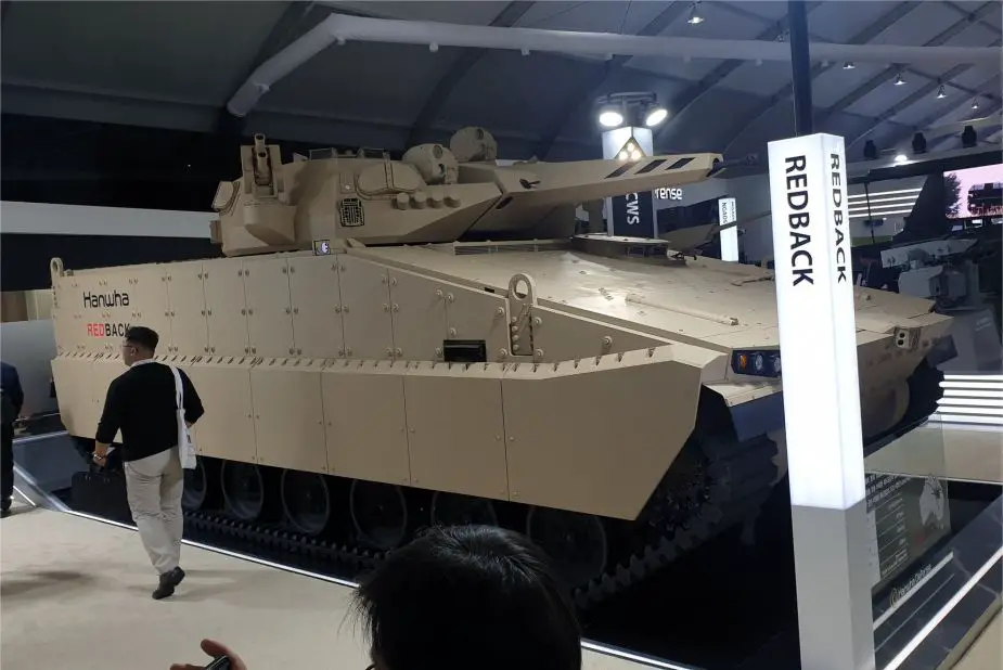 Hanwha Defense Company AS21 RedBack tracked armored IFV unveiled at ADEX 2019 925 001