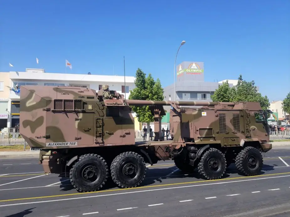 Serbian made Nora B52 self propelled howitzers and Milos armored vehicles parade in Cyprus 3