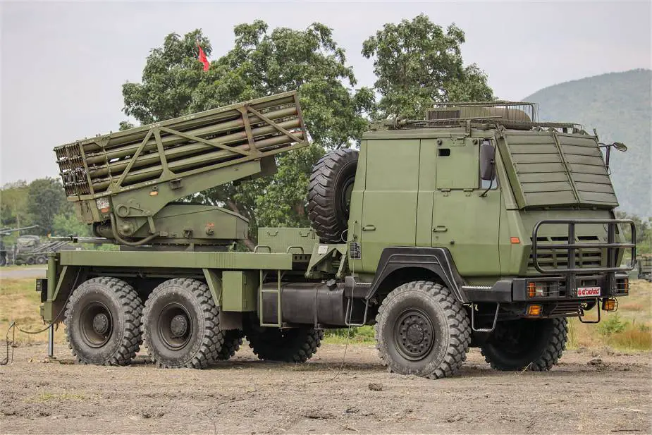 Thailand conducts test fire demonstration of its DTI 2 122mm rockets from SR4 MLRS 925 002