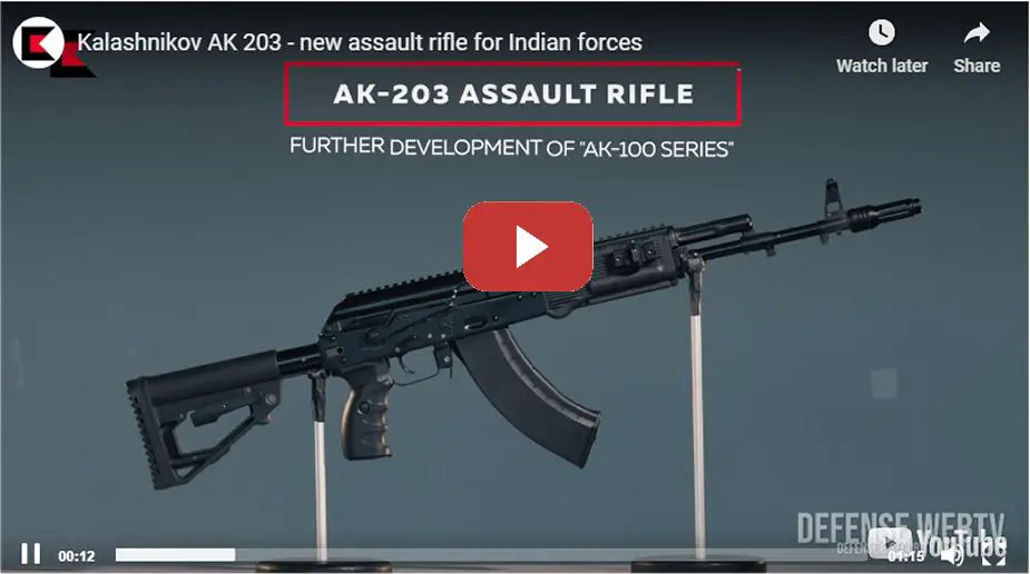 India to sign MoU for the procurement of Russian made AK 203 assault rifles video image 925 001
