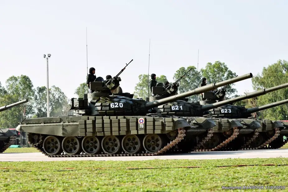 Russia hands over batch of T 72B1 tanks BRDM 2M armored vehicles to Laos