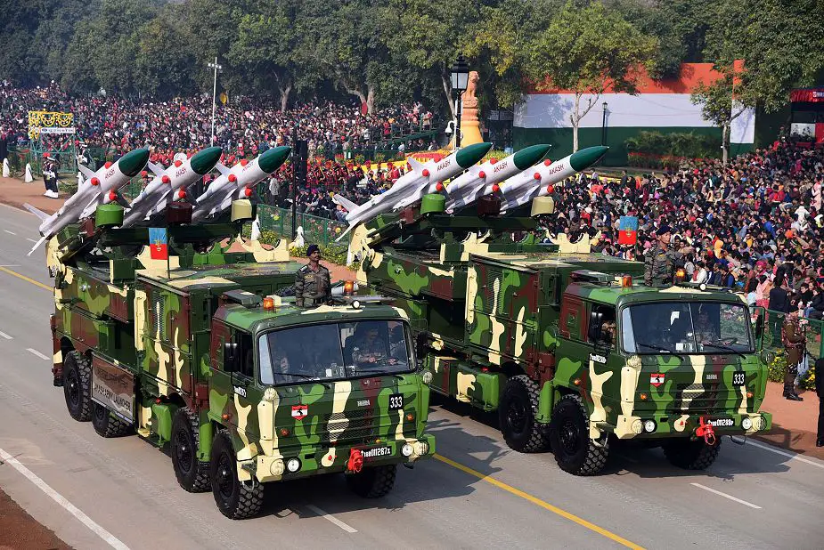 Akash Army Launcher air defense missile system Indian army India Republic Day military parade 2020 925 001
