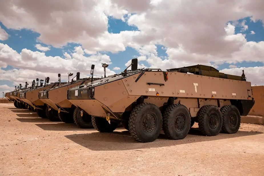 U.S. led Coalition Forces in Iraq prepare to move Danish forces with Mowag Piranha III 8x8 armored personnel carrier for transfer from Al Asad Air Base, Iraq, May. 6, 2020. 