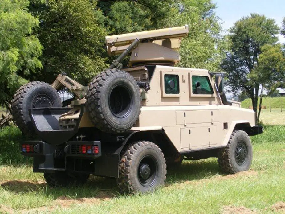 South African Reva MRAP variant fitted with Ingwe ATGMs and mortar ...