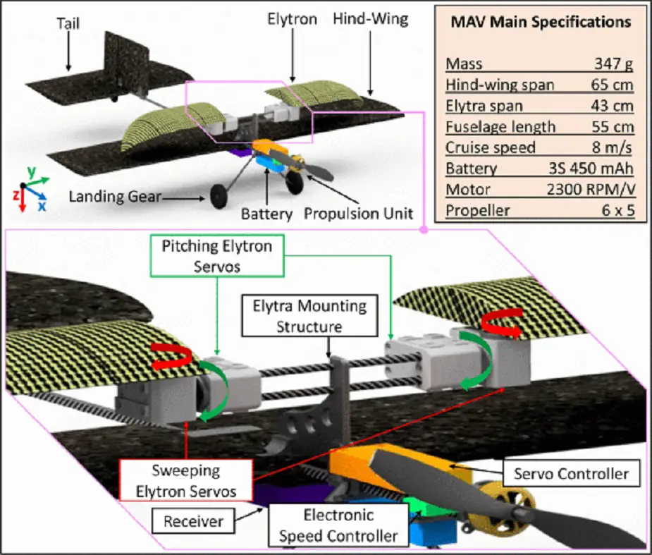 Self righting for fixed wing drone inspired by the elytras of ladybug 03