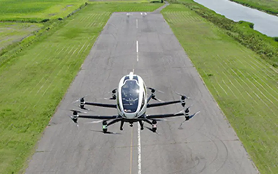EHang 216 autonomous aerial vehicle conducts trial flights in Japan 2