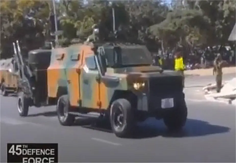 Zambia defence force military parade June 2021 Musketeer 4x4 armored towed rapier missile 925 001
