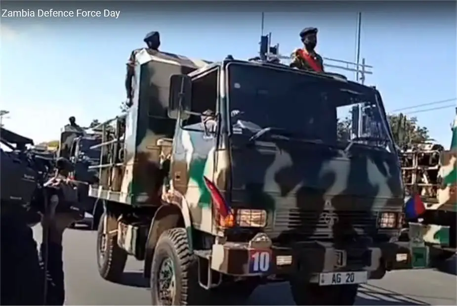 Zambia defence force military parade June 2021 Spear Mk2 Israel on 4x4 Tata truck LPTA 713TC 925 001