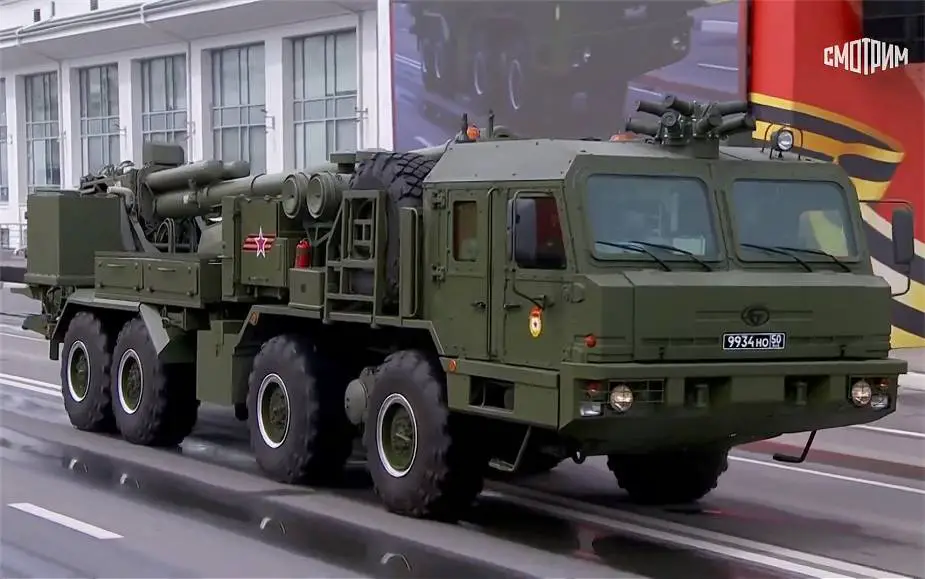 First public appearance for new Russian made 2S43 Malva 152mm 8x8 self propelled howitzer 925 002