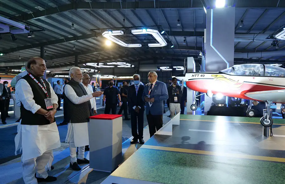Indian trainer aircraft HTT 40 unveiled at DefExpo 2022