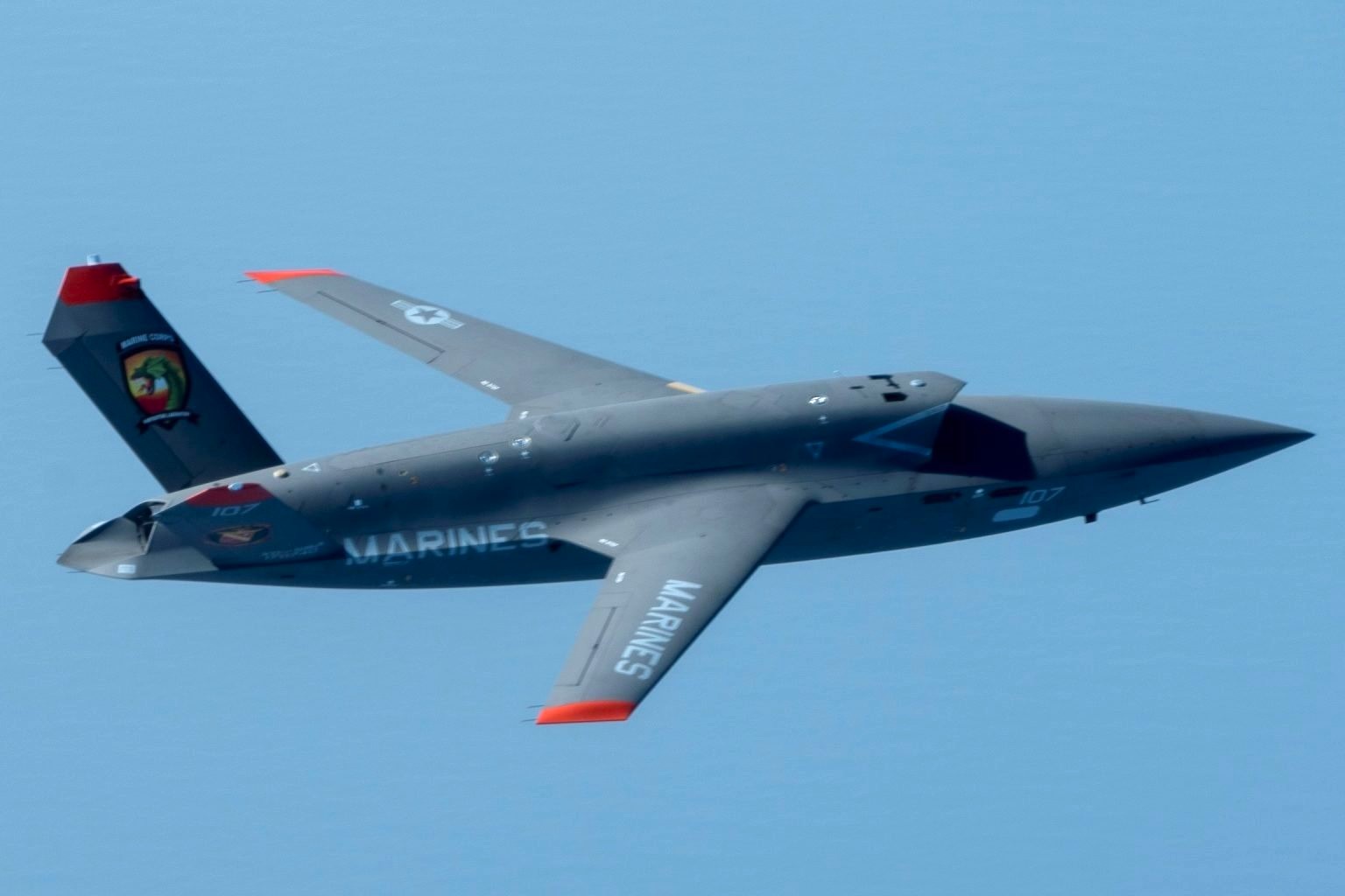US Marine Corps Experimental Kratos XQ 58A Valkyrie Loyal Wingman drone makes first flight 2
