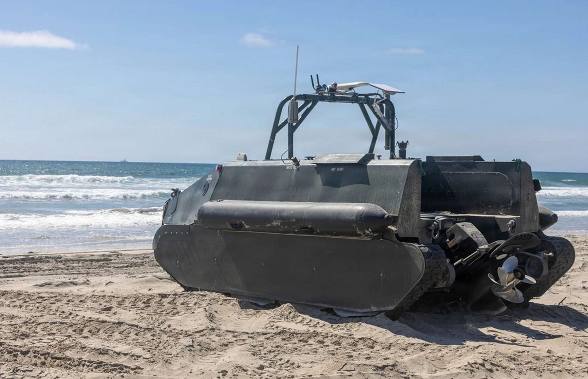 U.S. Marines Test Unmanned Amphibious Vehicle to Detect and Clear Beach Mines