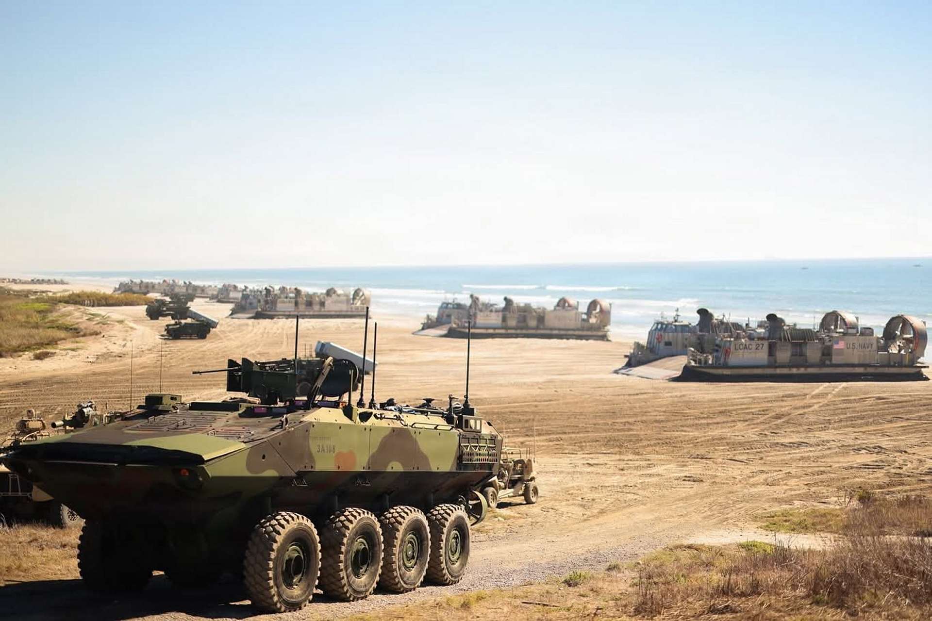By combining ACV assault mobility, LCAC logistics velocity, and JLTV-borne NMESIS firepower, I MEF and U.S. Third Fleet displayed a force that can arrive fast, fight connected, and hold ground under the eye of hostile sensors (Picture source: U.S. Marine Corps).