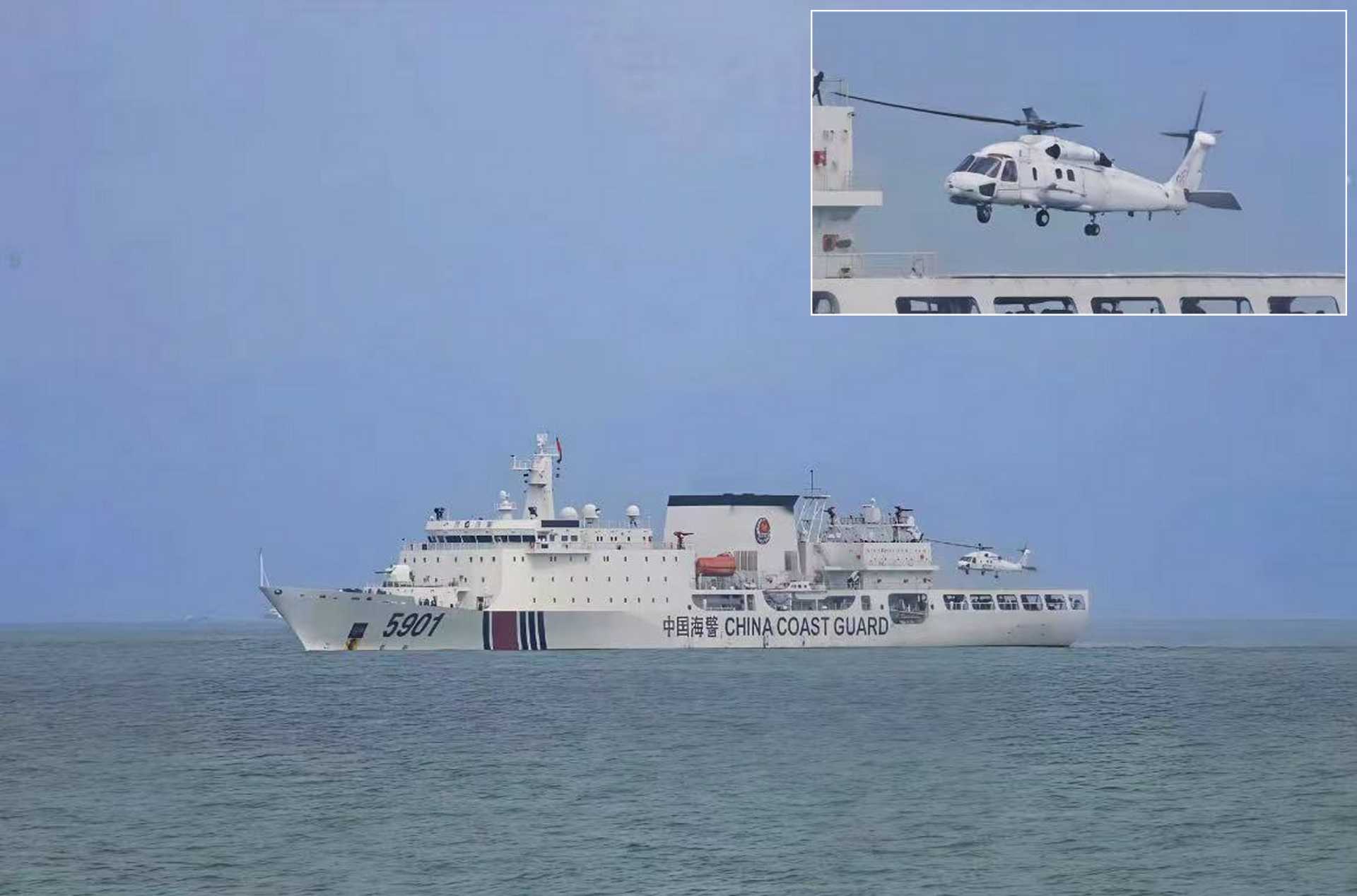 China Coast Guard operates Z-20 helicopter for first time on its