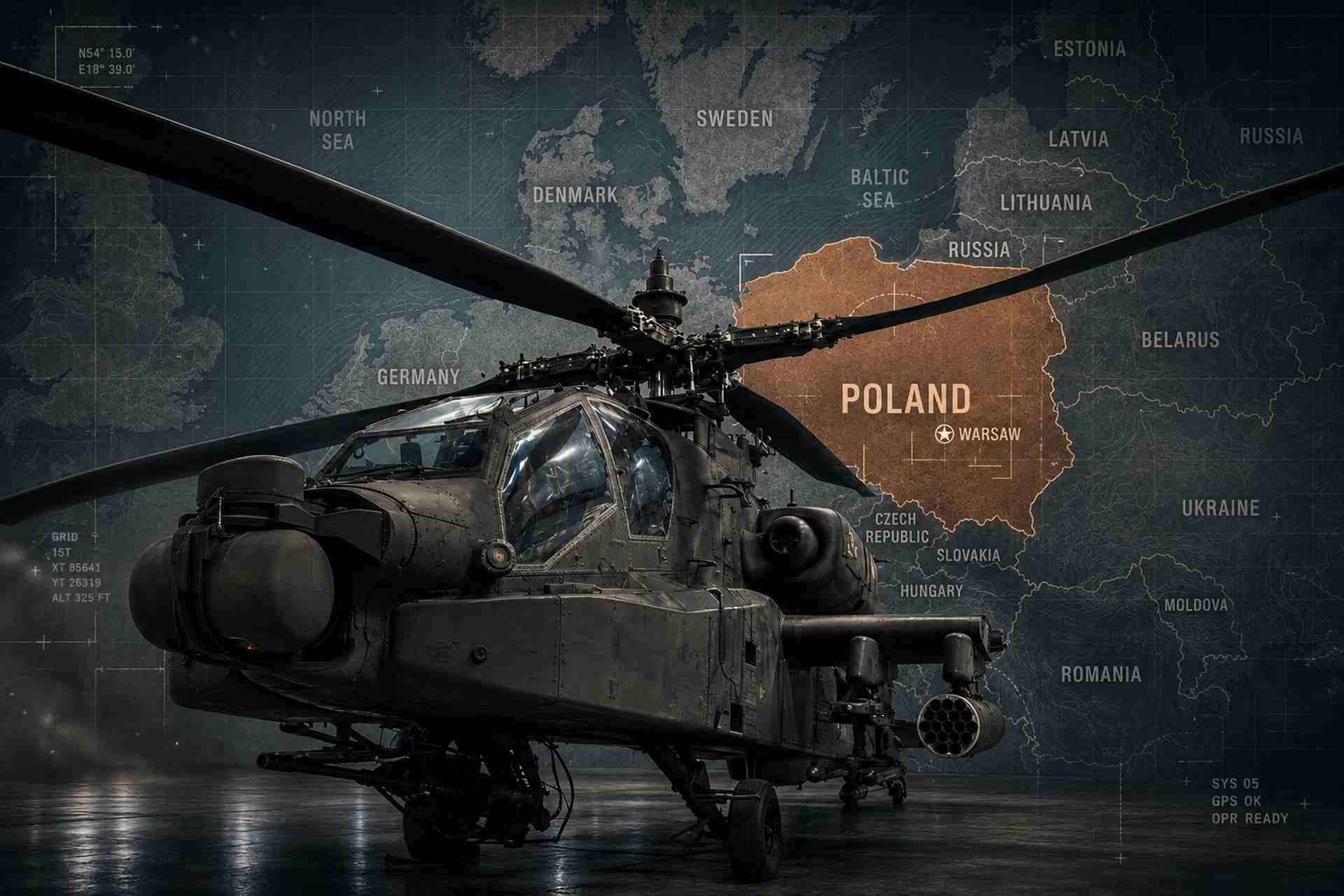 Poland and Boeing are establishing Europe’s largest Apache sustainment hub to support the country’s future 96-aircraft AH-64E fleet and strengthen long-term attack aviation readiness on NATO’s eastern flank (Picture Source: U.S. Army / Britannica / Edited By Army Recognition Group)