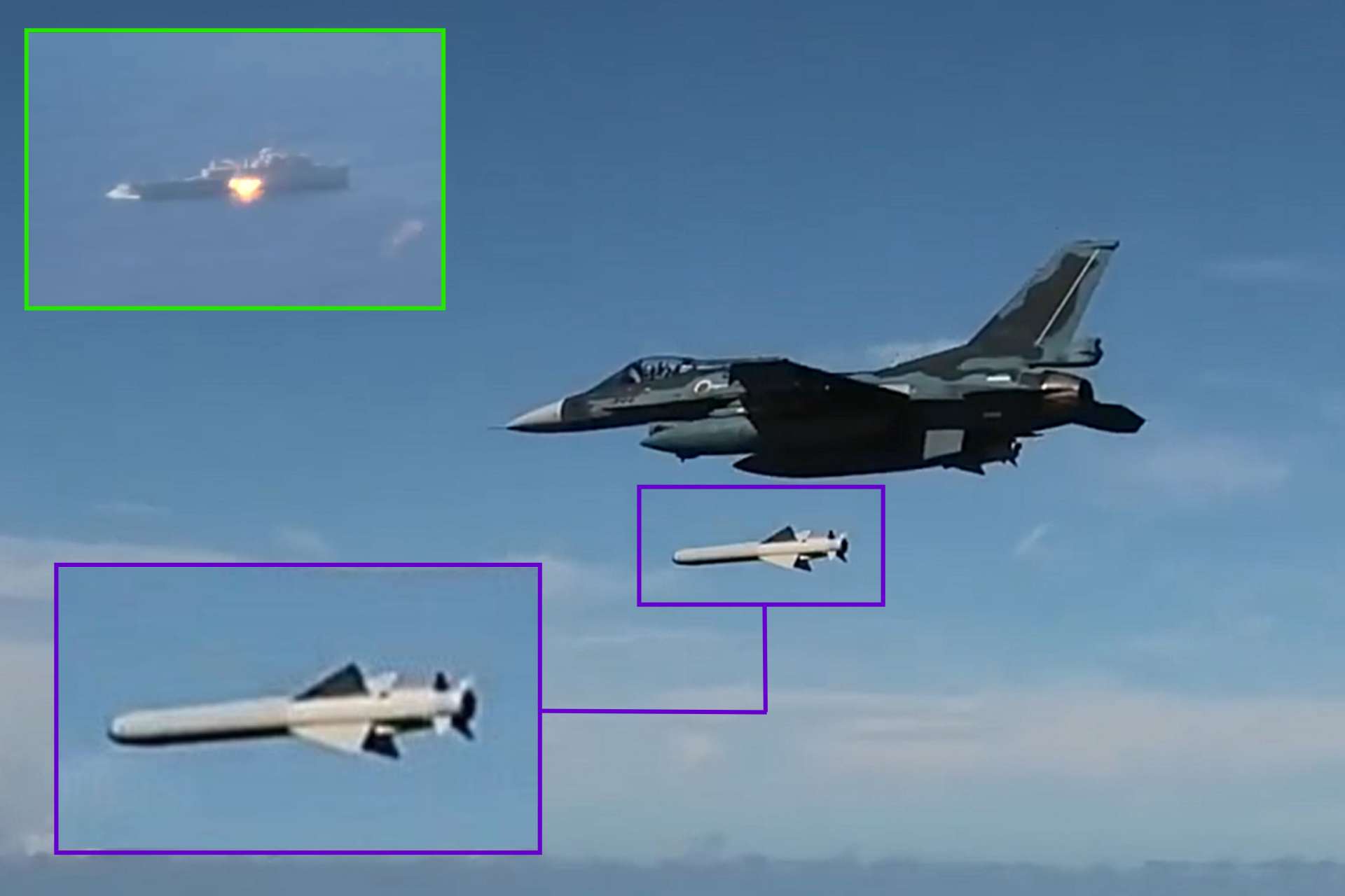 A Japanese F-2A fired two ASM-2 anti-ship missiles at USS Juneau during Valiant Shield 2026 (Picture Source: Japanese Air Force)