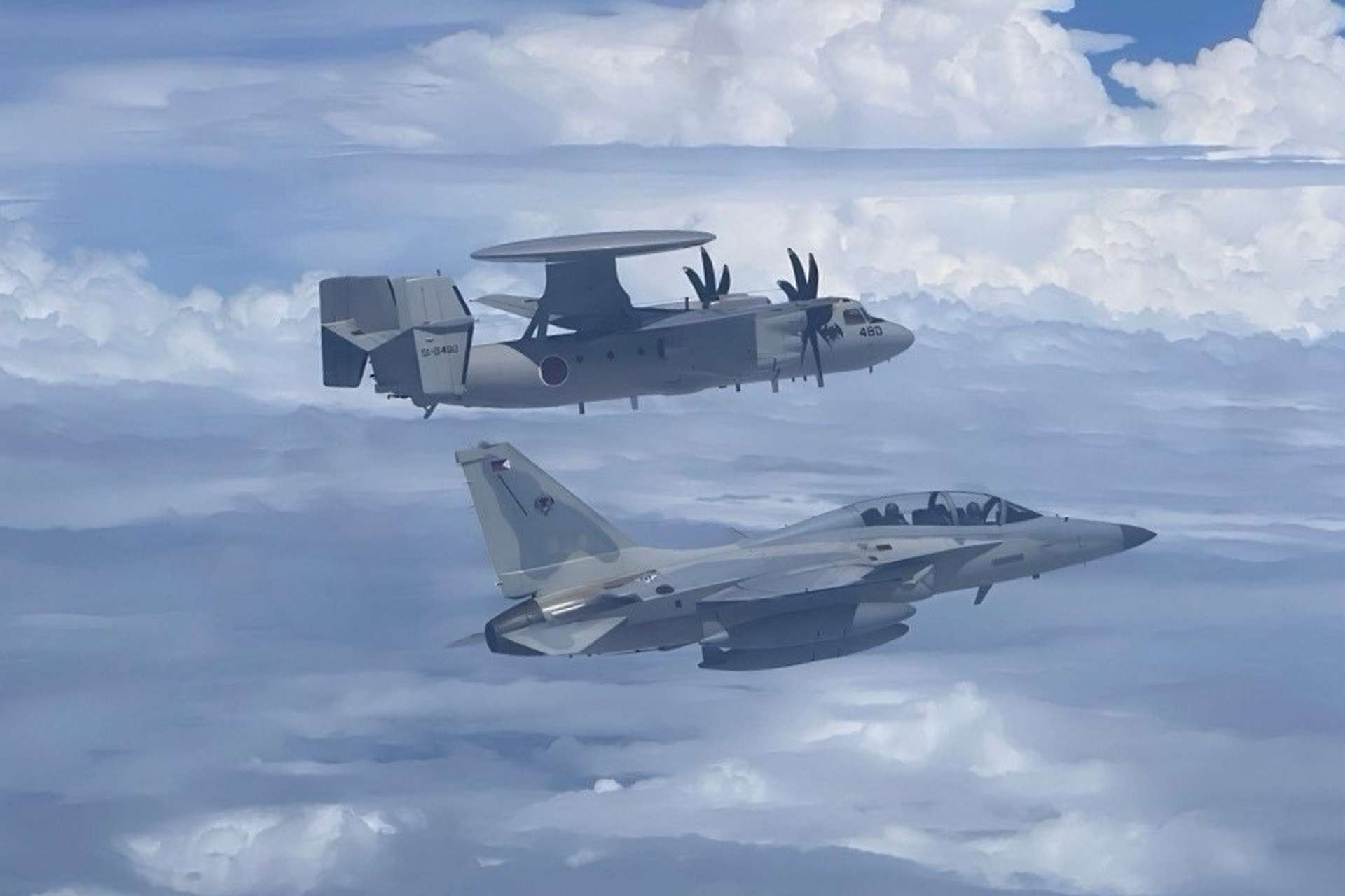 A JASDF E-2D Advanced Hawkeye joined Philippine FA-50 fighters in a post-Australia training flight, highlighting deeper operational air cooperation between Tokyo and Manila (Picture Source: Japan Air Self-Defense Force)