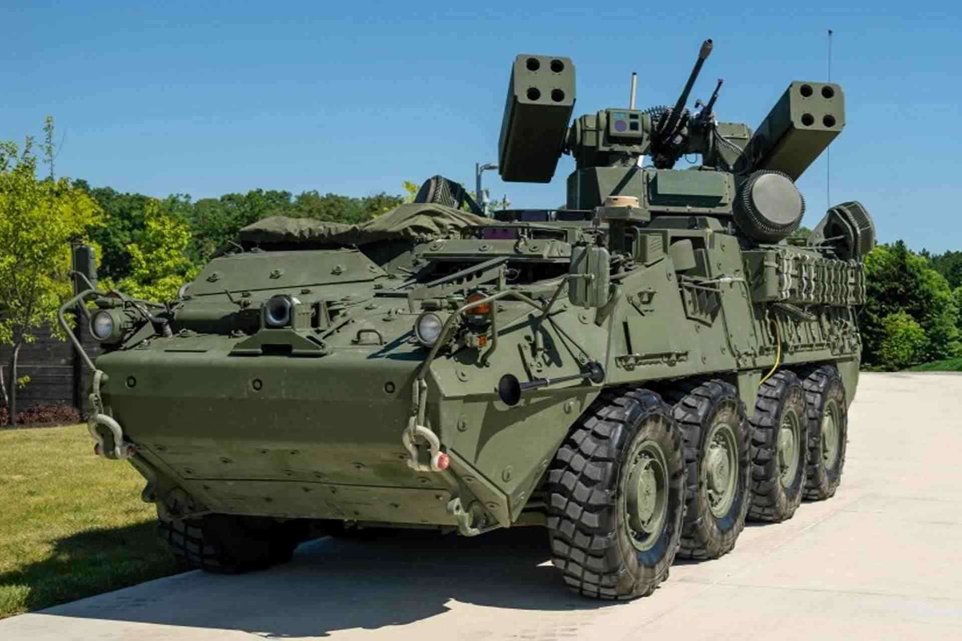 Leonardo DRS has expanded the U.S. Army’s Stryker-based SGT STOUT M-SHORAD to defeat Group 1 and 2 drones through software-only detection and fire-control upgrades, without adding new hardware (Picture Source: Leonardo DRS)