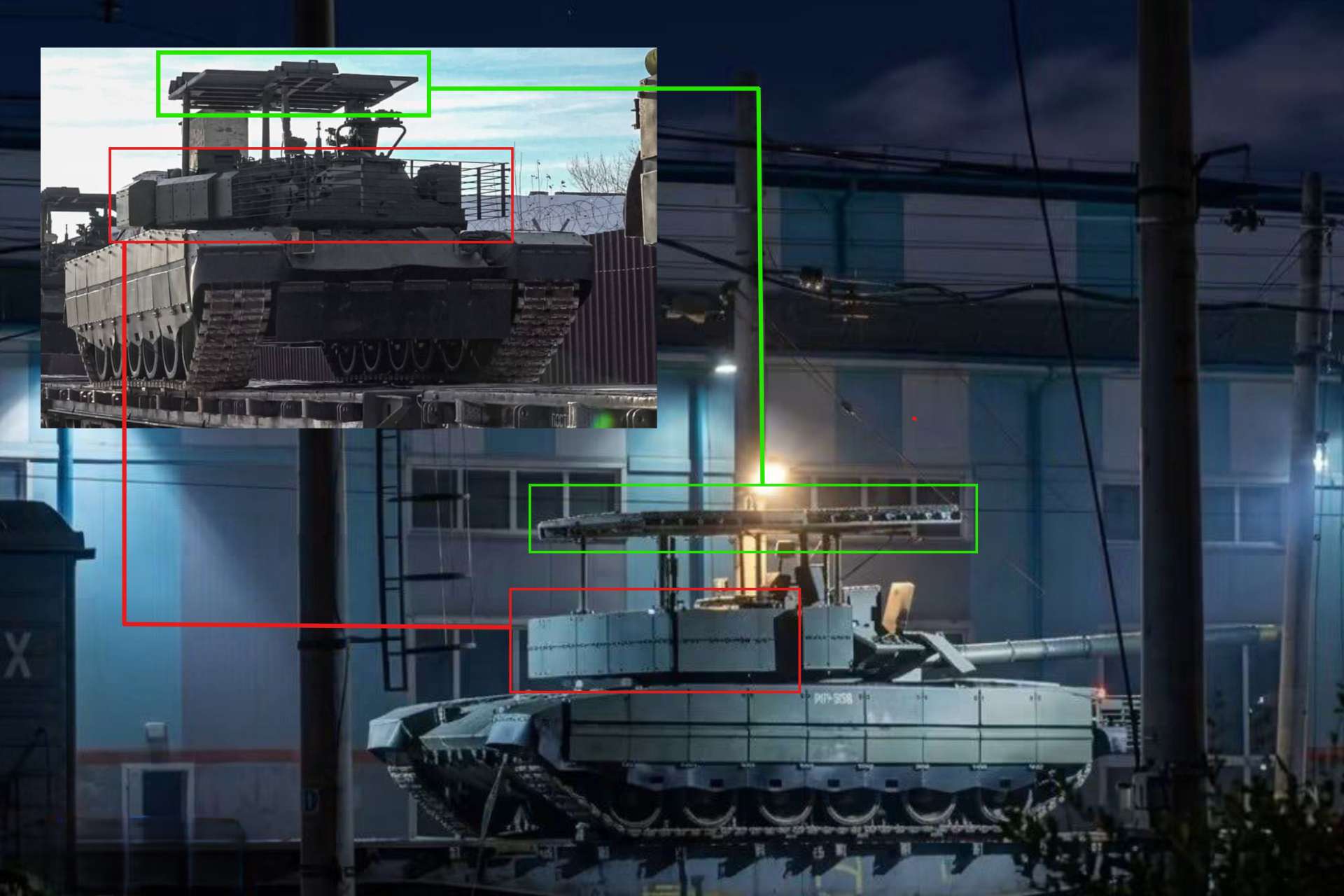 A newly photographed Russian T-80BVM appears to feature a significantly expanded anti-drone cage and layered armour designed to counter FPV attacks from multiple directions (Picture Source: Russian Social Media / Edited By Army Recognition Group)