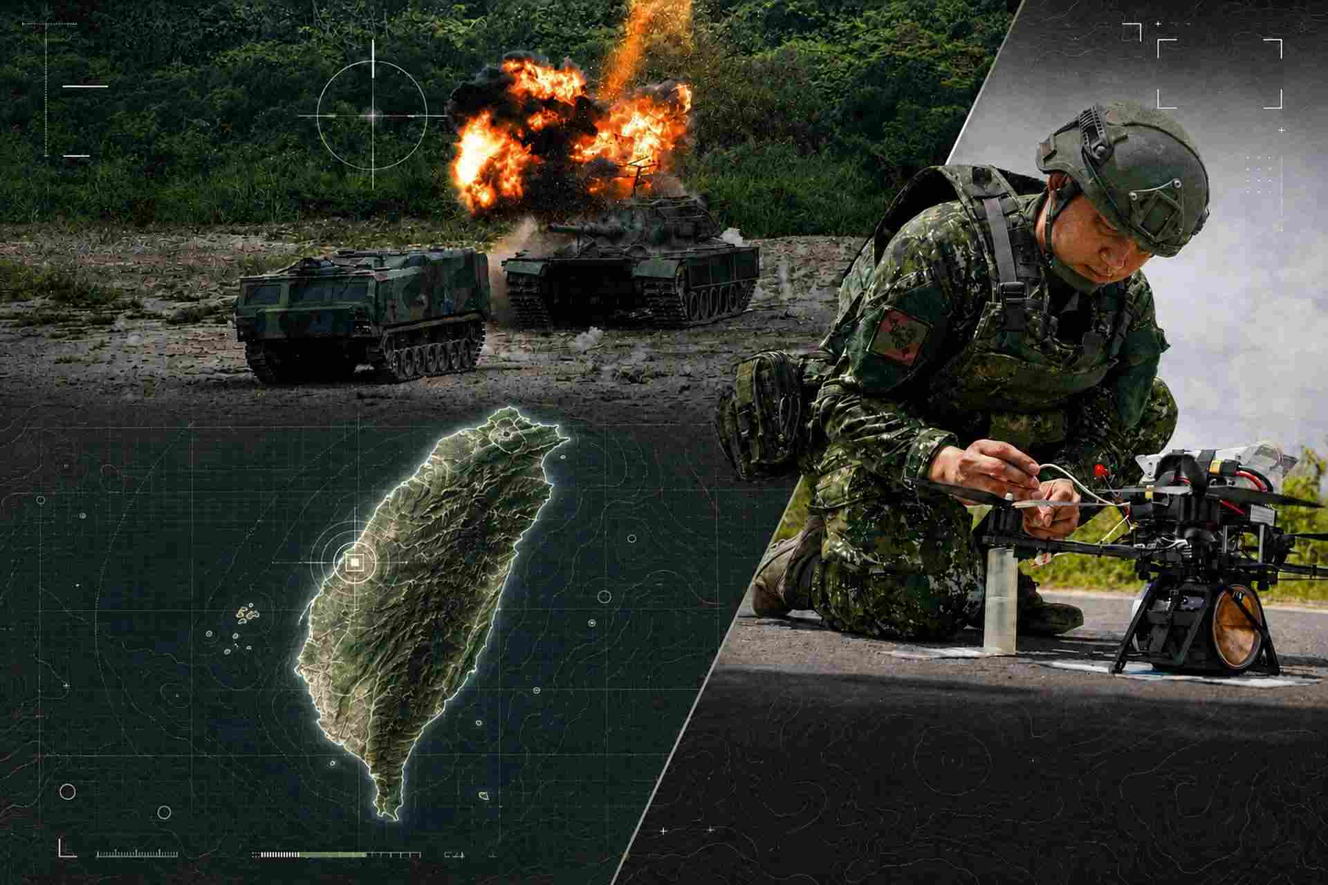 Taiwan is testing FPV attack drones armed with anti-armor warheads against retired tanks and armored vehicles as it applies battlefield lessons from the war in Ukraine to strengthen its island défenses (Picture Source: Taiwanese Army / Edited By Army Recognition Group)