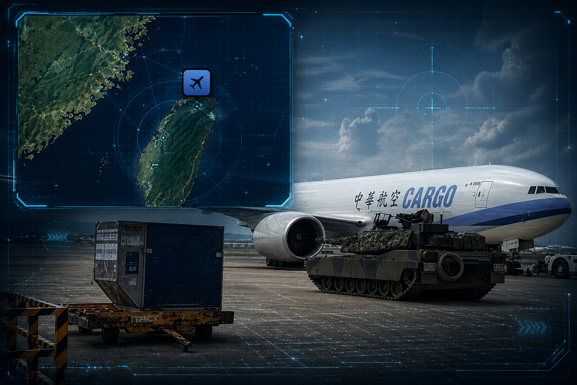 Taiwan deployed M1A2T Abrams tanks inside Taoyuan International Airport for the first time, testing a layered defense designed to defeat airborne forces and deny a captured airport to an enemy (Picture Source: Liberty Times Military Channel / Apple Maps / Edited By Army Recognition Group)