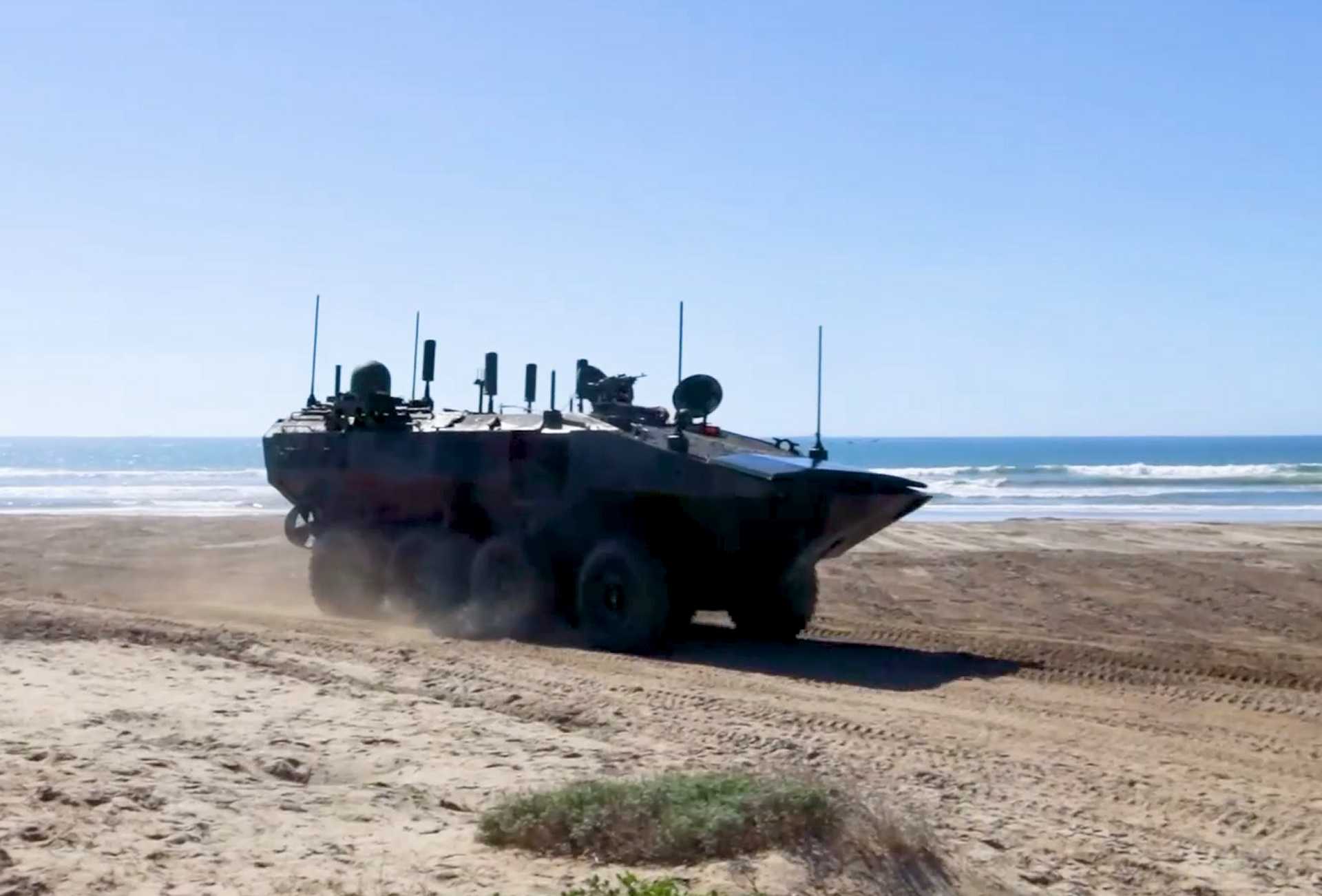 U.S. Marines demonstrate expeditionary combat capabilities with the new Amphibious Combat Vehicle (ACV) during the 250th Amphibious Capabilities Demonstration at Marine Corps Base Camp Pendleton, California. The exercise highlighted the Corps' modernization under Force Design 2030 and its ability to rapidly project combat power from sea to shore. (Picture source: U.S. Marine Corps)