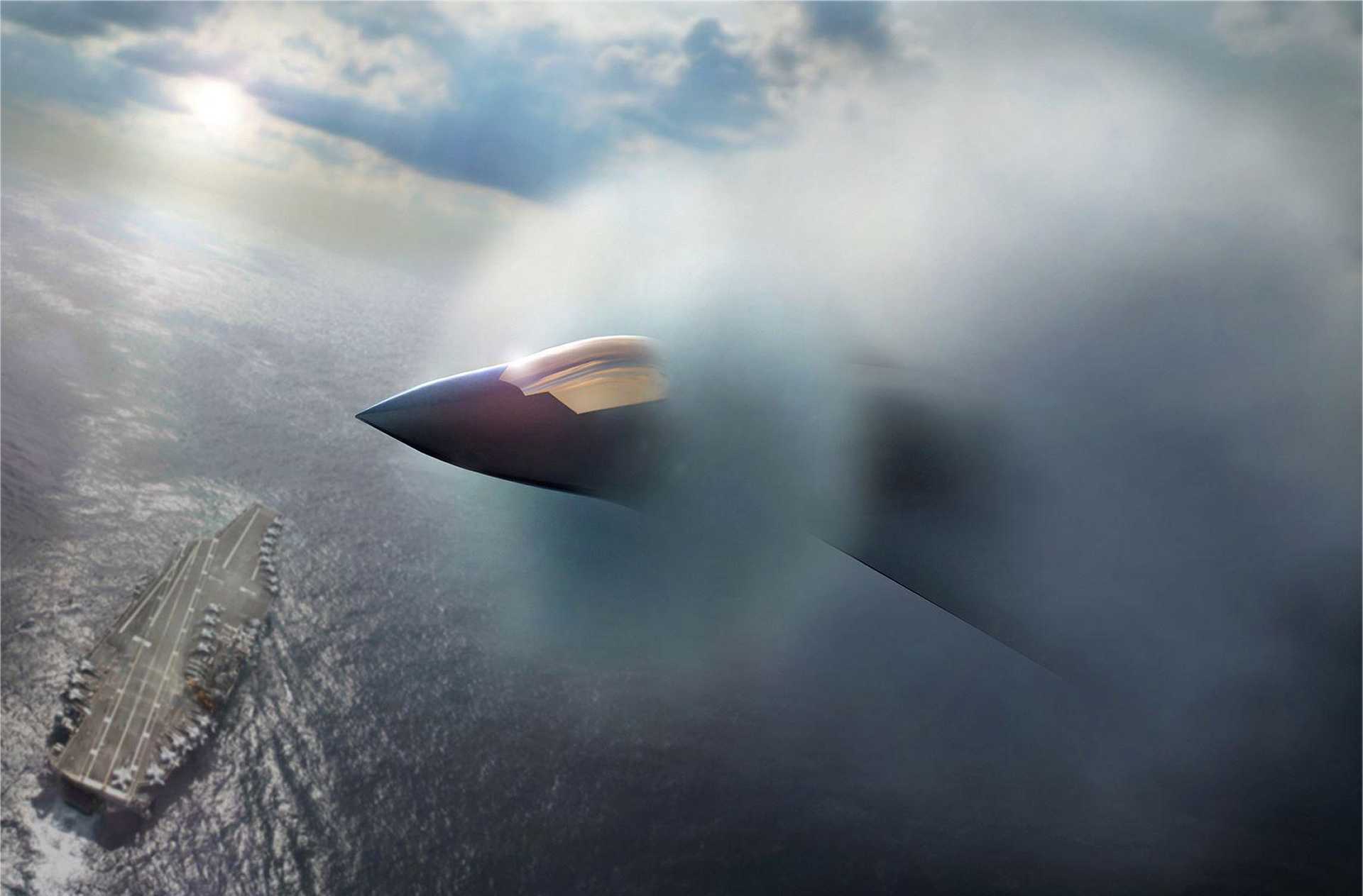 Boeing rendering of a future U.S. Navy carrier-based sixth-generation fighter concept associated with the F/A-XX program, which is intended to replace the F/A-18E/F Super Hornet and preserve carrier air superiority, long-range strike reach, and survivability in contested Indo-Pacific operations. (Image source: Boeing)