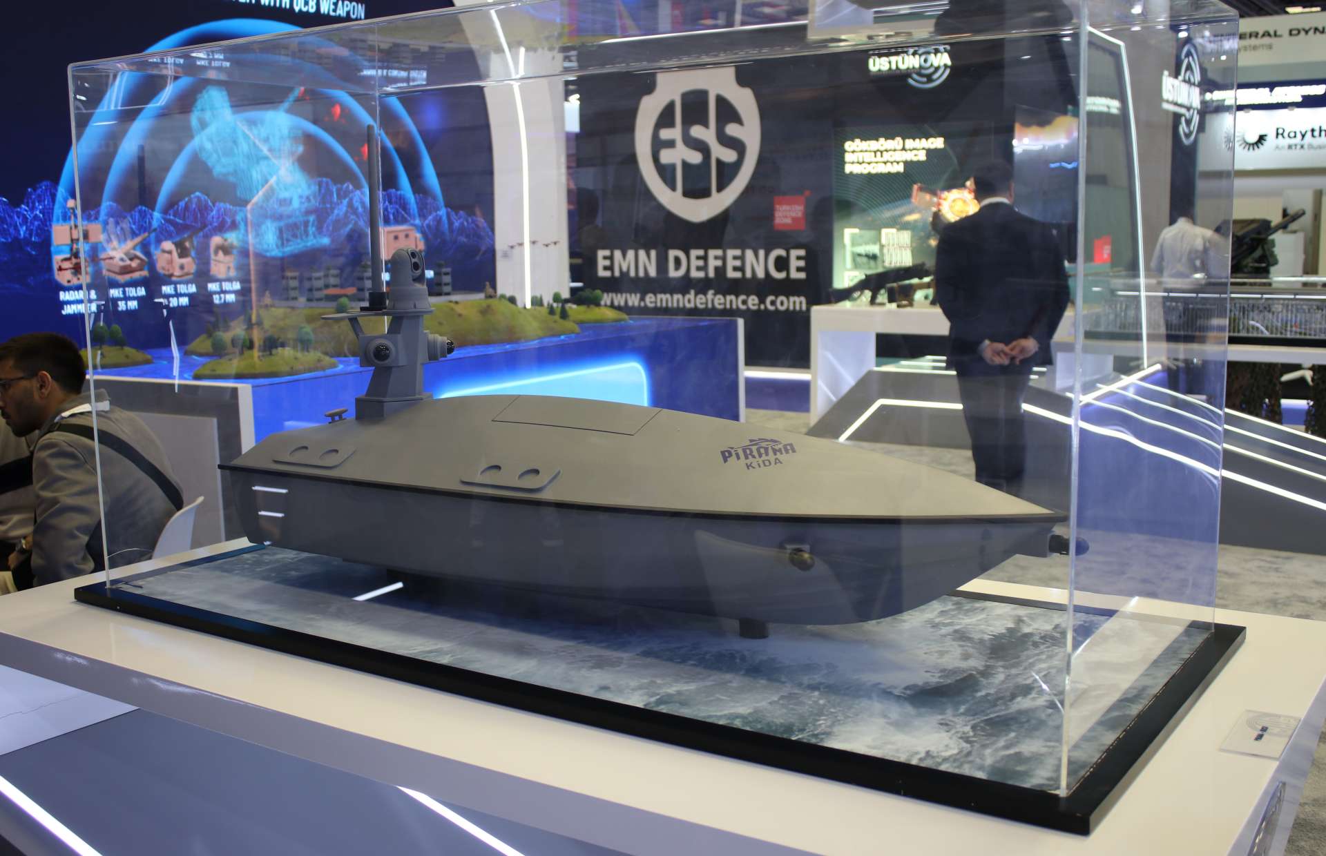 PIRANA KUSV armed with a 100 kg high-explosive warhead combines 42-knot speed, low radar signature, FLIR-based terminal guidance, and SATCOM or line-of-sight control to deliver precision kamikaze strikes against surface vessels and coastal targets at ranges exceeding 200 nautical miles (Picture source: Army Recognition Group).