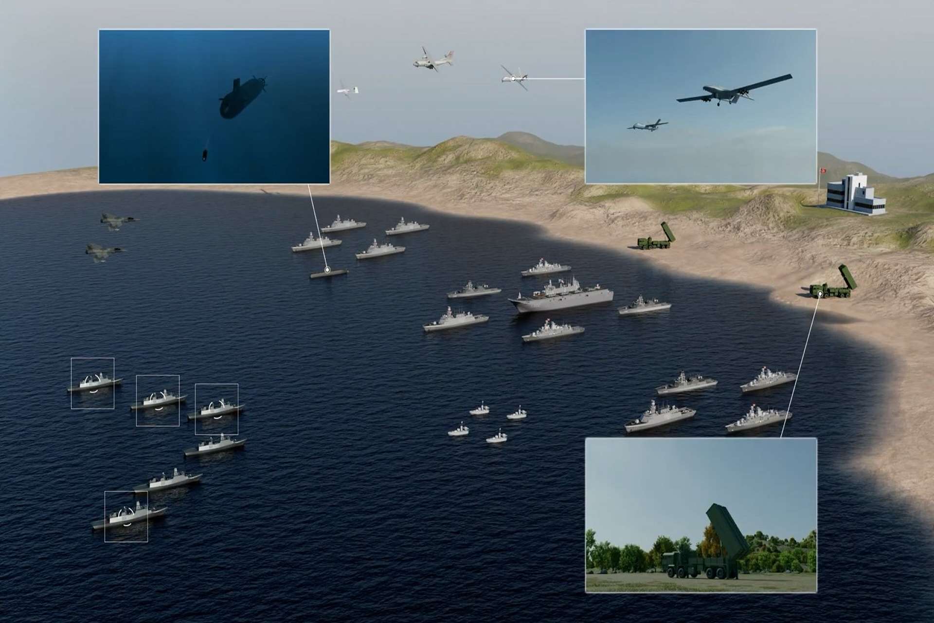 HAVELSAN has integrated the Bayraktar TB3 shipborne UAV with the ADVENT combat management system and FleetStar data backbone aboard TCG Anadolu, enabling bi-directional transfer of imagery and mission data, real-time ship-UAV geometry for safer recoveries, and faster distribution of drone-derived tracks across a naval task group to tighten the reconnaissance-to-engagement kill chain (Picture source: Havelsan).