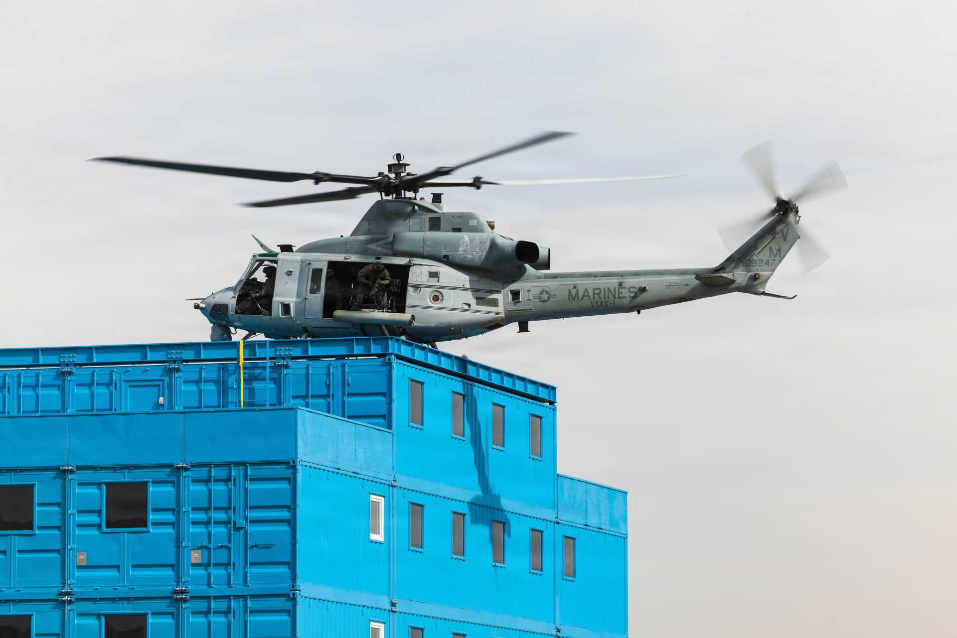 U.S. Marines Conduct UH-1Y Venom Helicopter Rooftop Insertions to Train for Urban Combat