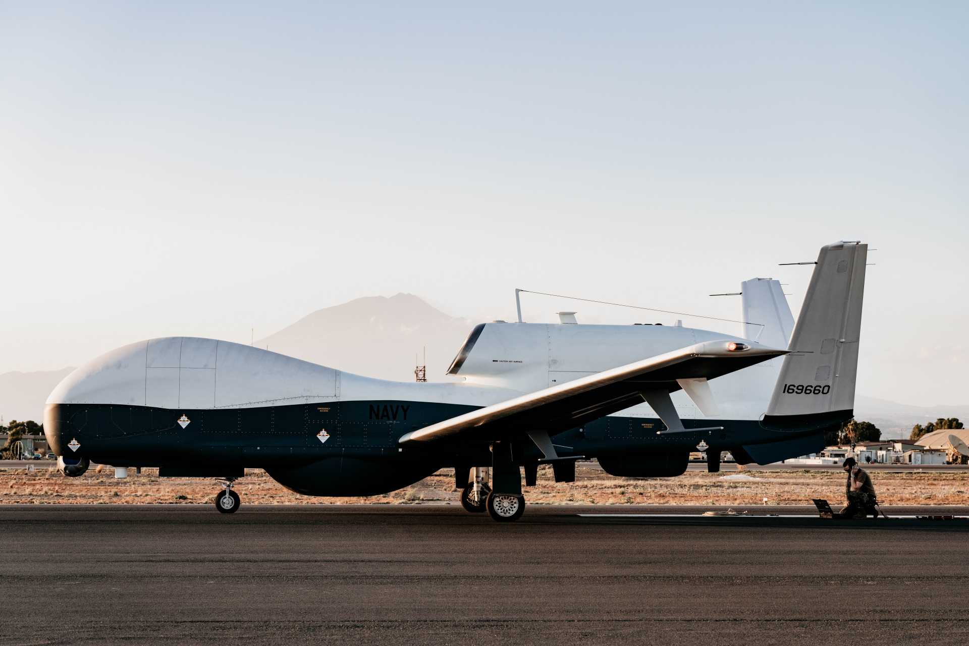 The U.S.-build Northrop Grumman MQ-4C Triton is a high-altitude, long-endurance maritime intelligence, surveillance, and reconnaissance (ISR) unmanned aerial vehicle capable of operating above 15,240 meters (50,000 feet) for more than 24 hours to monitor over 5.5 million square km (2.1 million square miles) during a single mission