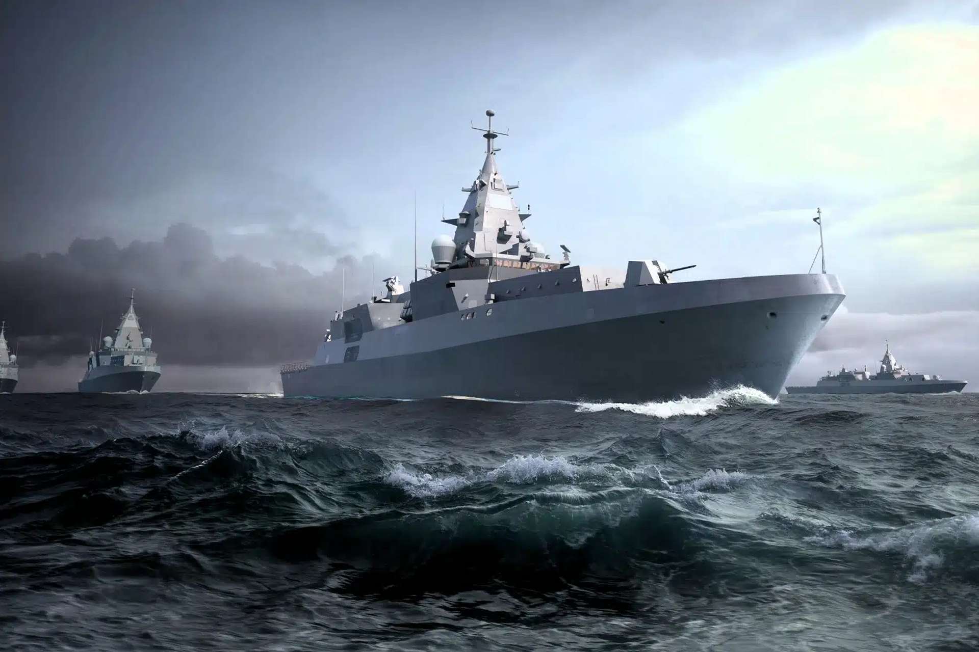 Saab will equip Germany’s four future F128 MEKO A-200 DEU frigates with the 9LV combat management system, Sea Giraffe radars, passive sensors and composite superstructures under an SEK 8.7 billion contract. The systems will integrate the ships’ air-defence, anti-surface and anti-submarine weapons into a common sensor-to-shooter architecture (Picture source: TKMS).